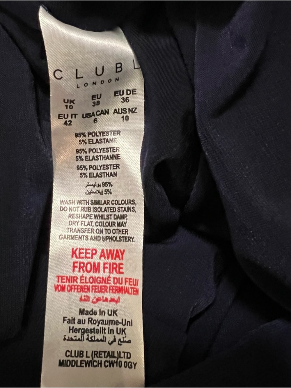 Club L London Contradiction Long Sleeve Navy Maxi Mermaid Dress - Picture 15 of 15